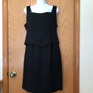 Vintage Amanda Smith Petites Black Dress 14 Beaded Embellished Classic Style